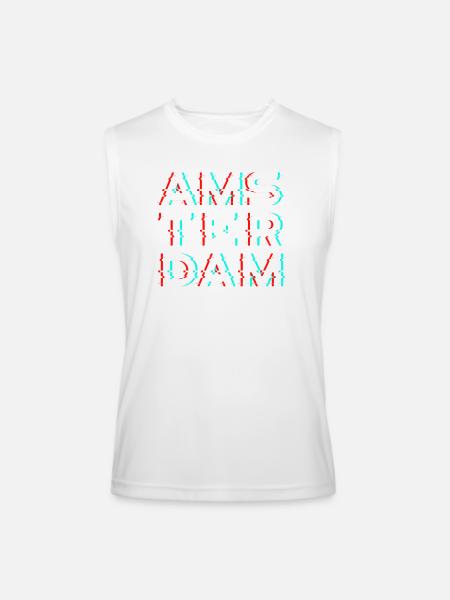 Glitchy Amsterdam - Men’s Performance Sleeveless Shirt - white