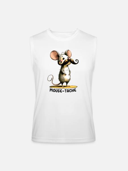 Funny Mouse Mouse-Tache - Men’s Performance Sleeveless Shirt - white