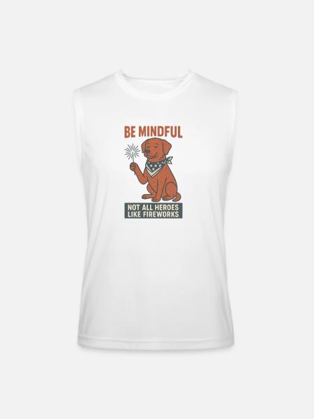 Be Mindful - Men’s Performance Sleeveless Shirt - white