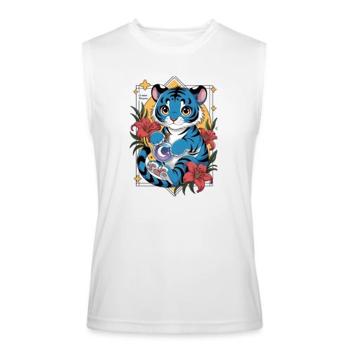 Mystic Blue Tiger Anime Potion Design – Cute tiger - Men’s Performance Sleeveless Shirt