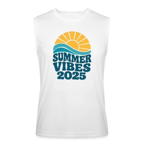 Summer Vibes 2025 Retro Sunset T-Shirt | Fun Beach - Men’s Performance Sleeveless Shirt