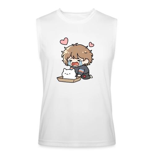 Crying Chibi Boy with Stray Cat - Men’s Performance Sleeveless Shirt