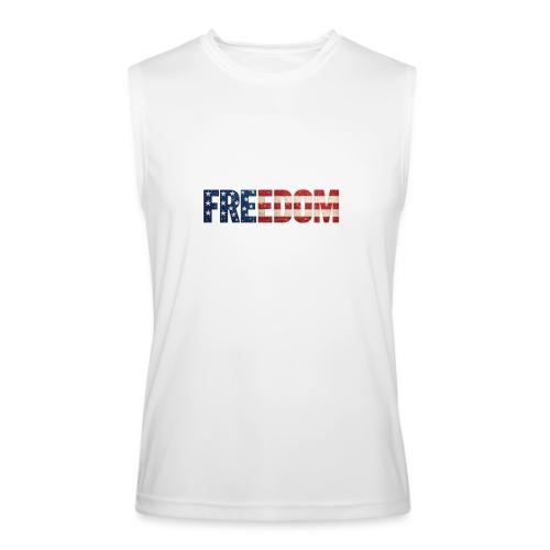 Freedom American Flag Distressed Patriotic Shirt - Men’s Performance Sleeveless Shirt