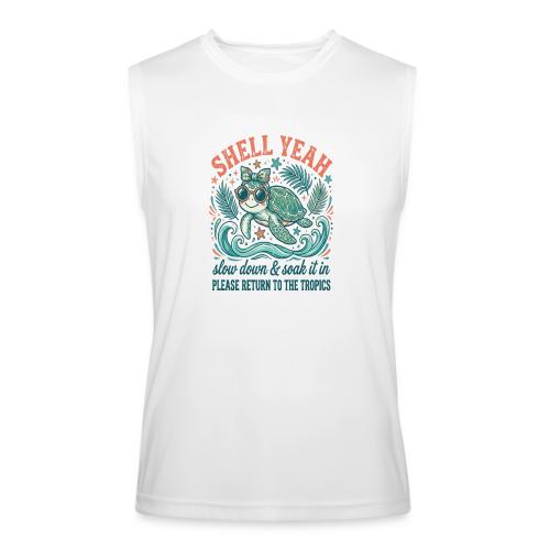 Shell Yeah Sea Turtle Beach Vibes - Men’s Performance Sleeveless Shirt