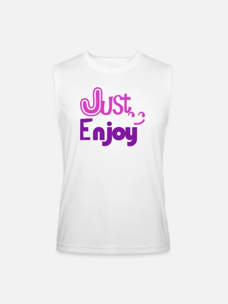 Just Enjoy - Men’s Performance Sleeveless Shirt - white