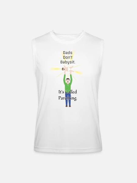 Dad Babysitting - Men’s Performance Sleeveless Shirt - white