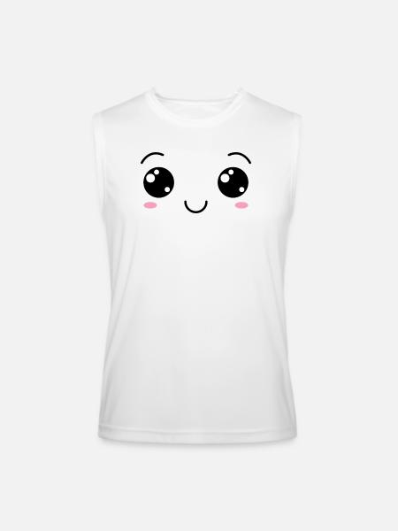 Happy Smile face - Men’s Performance Sleeveless Shirt - white