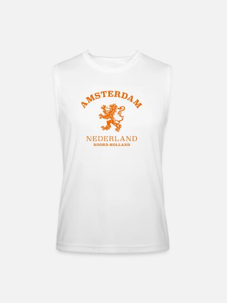 AMSTERDAM Netherlands - Men’s Performance Sleeveless Shirt - white