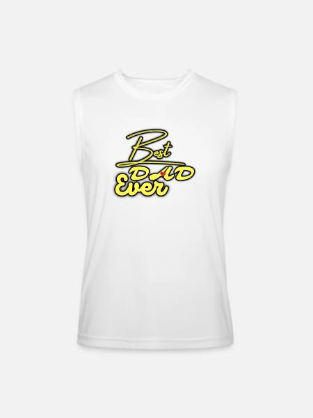 Best Dad Ever Neon Script - Men’s Performance Sleeveless Shirt - white
