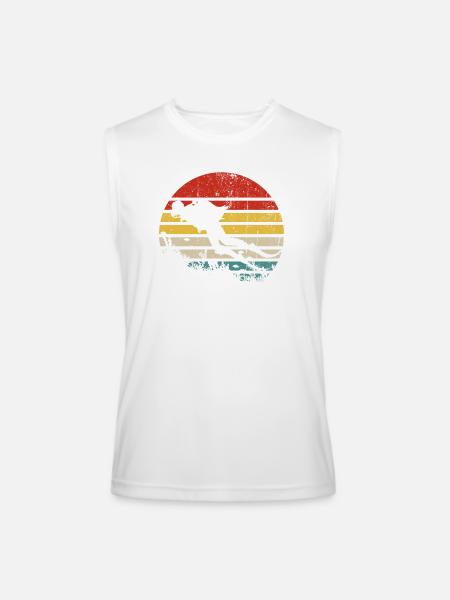 Surfer Sunset Retro Stripes - Men’s Performance Sleeveless Shirt - white