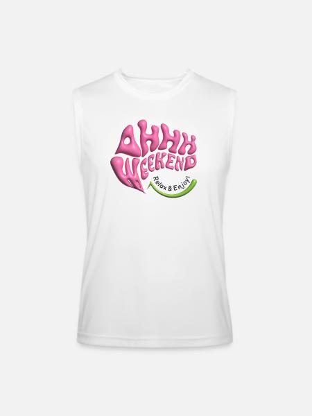 ahhh weekend - Men’s Performance Sleeveless Shirt - white