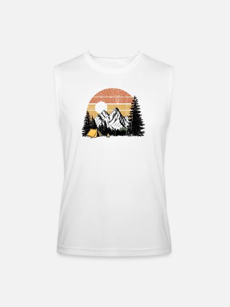 Sunset Camp Silhouette - Men’s Performance Sleeveless Shirt - white