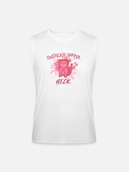 Grumpy Cat Vaper Motivational Design - Men’s Performance Sleeveless Shirt - white