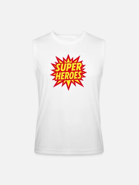 Superheroes Burst Comic Style - Men’s Performance Sleeveless Shirt - white