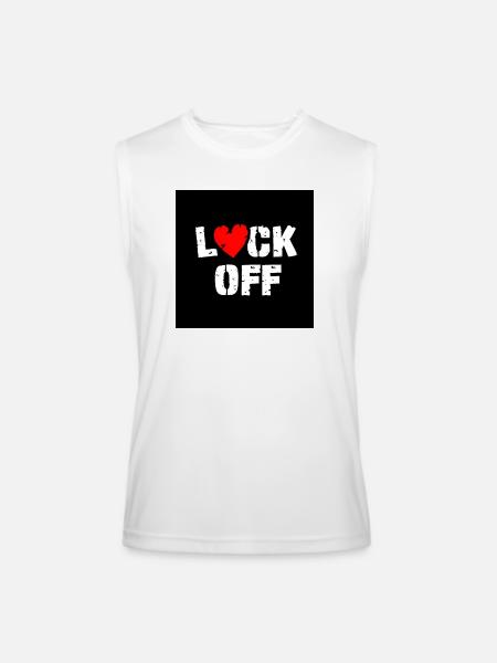 Heart Lock Off - Men’s Performance Sleeveless Shirt - white