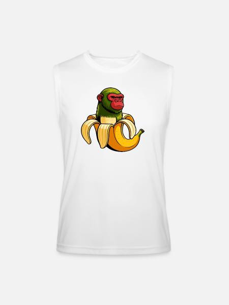 Chimpanzini Bananini Italian Brainrot Meme Art - Men’s Performance Sleeveless Shirt - white