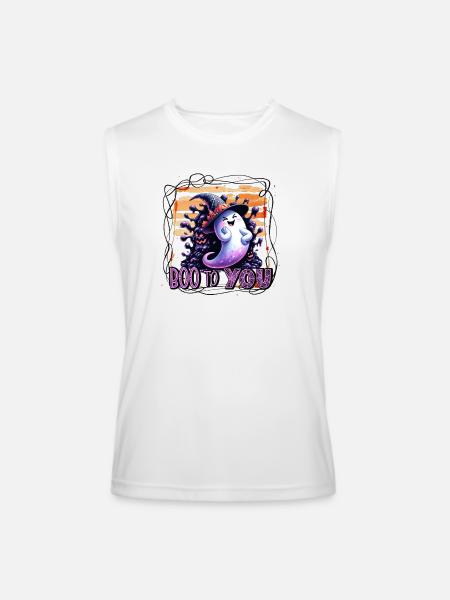 Whimsical Ghost Boo to You - Men’s Performance Sleeveless Shirt - white