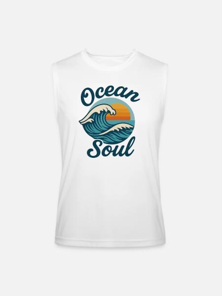 Ocean Soul Waves Sunset - Men’s Performance Sleeveless Shirt - white - Front