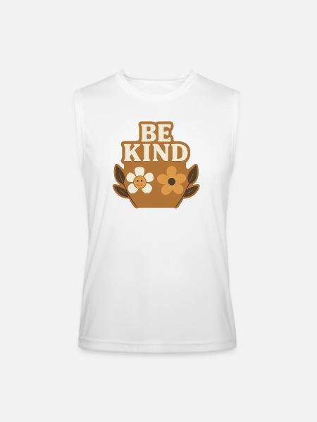 Be Kind Floral Basket Charm - Men’s Performance Sleeveless Shirt - white