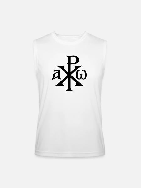 Chi Rho Christogram Black - Men’s Performance Sleeveless Shirt - white