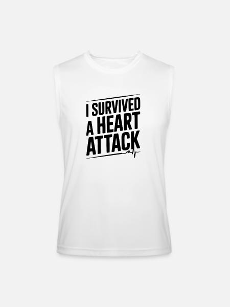 I Survived a Heart Attack - Men’s Performance Sleeveless Shirt - white