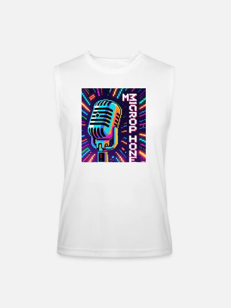Retro Microphone - Men’s Performance Sleeveless Shirt - white