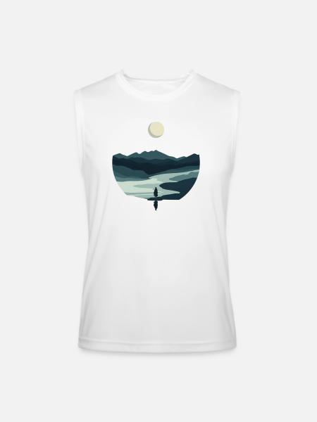 Moonlit Valley Silhouette - Men’s Performance Sleeveless Shirt - white