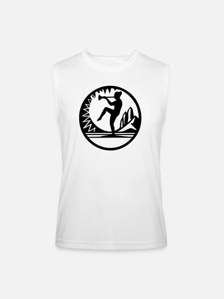 Horn Dancer Emblem - Men’s Performance Sleeveless Shirt - white