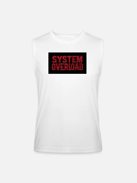 System Overload Glitch Text - Men’s Performance Sleeveless Shirt - white