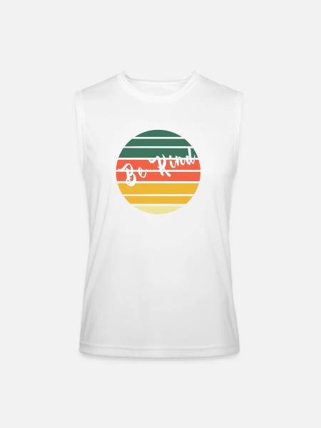 Be Kind Retro Rainbow Circle - Men’s Performance Sleeveless Shirt - white