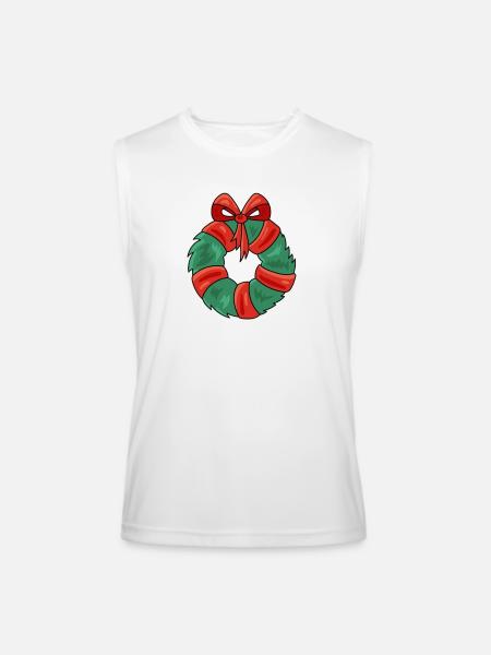 New Year Wreath - Men’s Performance Sleeveless Shirt - white