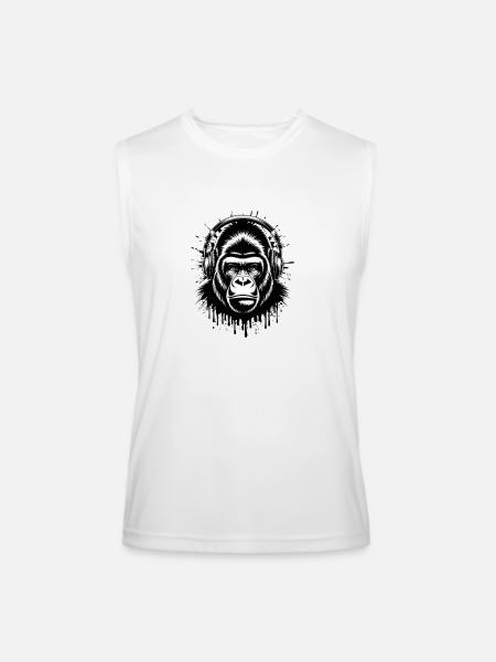 Gorilla DJ - Men’s Performance Sleeveless Shirt - white