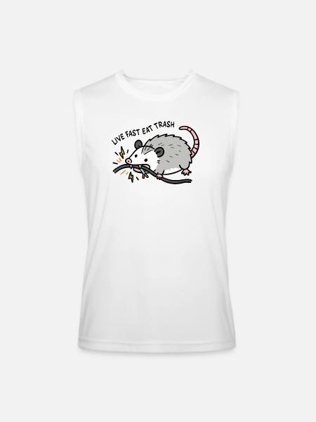Eat Trash Funny Opossum - Men’s Performance Sleeveless Shirt - white