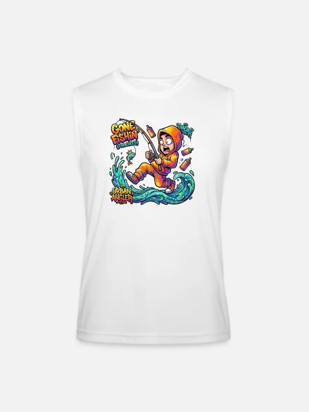Urban Angler Neon Splash - Men’s Performance Sleeveless Shirt - white