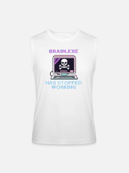 Neon Retro Skull Computer - Men’s Performance Sleeveless Shirt - white