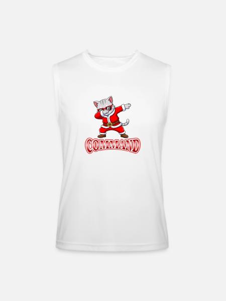 Dabbing Santa Cat Command - Men’s Performance Sleeveless Shirt - white