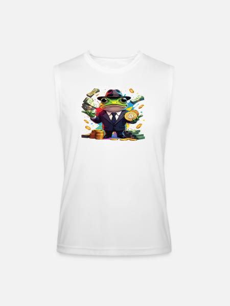 Crypto Frog Tycoon - Men’s Performance Sleeveless Shirt - white