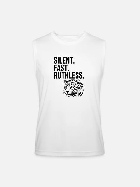 Silent. Fast. Ruthless. - Men’s Performance Sleeveless Shirt - white