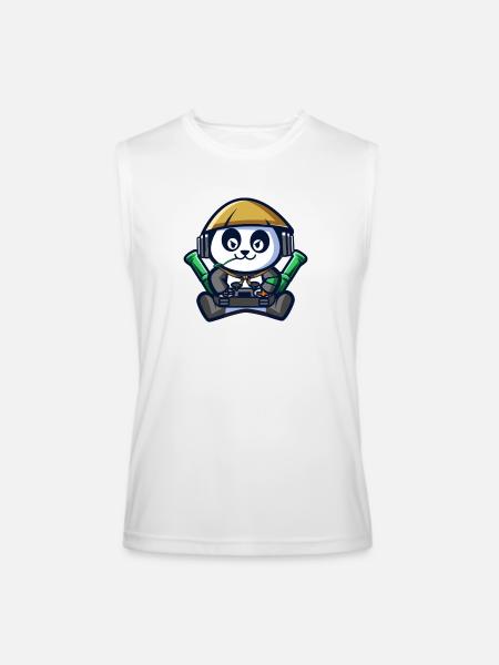 Panda Astronaut Gamer - Men’s Performance Sleeveless Shirt - white