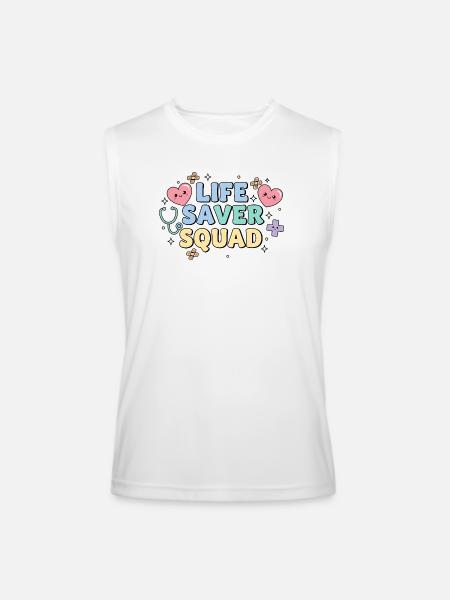 Life Saver Squad - Men’s Performance Sleeveless Shirt - white