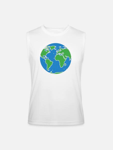 Eco World Map Circle - Men’s Performance Sleeveless Shirt - white