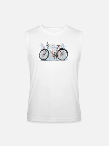 Rustic City Bicycle Sketch - Men’s Performance Sleeveless Shirt - white