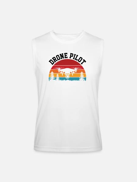 Drone Pilot - Men’s Performance Sleeveless Shirt - white