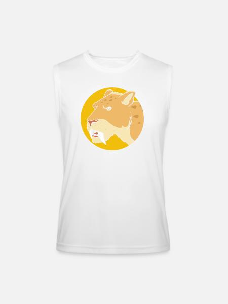 Sabertooth Tiger Prehistoric Smilodon - Men’s Performance Sleeveless Shirt - white