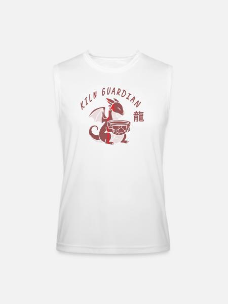 Kiln Guardian Dragon - Men’s Performance Sleeveless Shirt - white