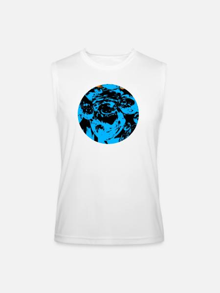 Blue Echo Faces - Men’s Performance Sleeveless Shirt - white