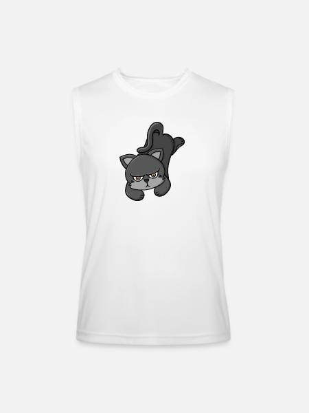Grouchy Grey Cat - Men’s Performance Sleeveless Shirt - white