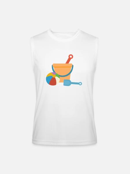 Beach Bucket Playset - Men’s Performance Sleeveless Shirt - white