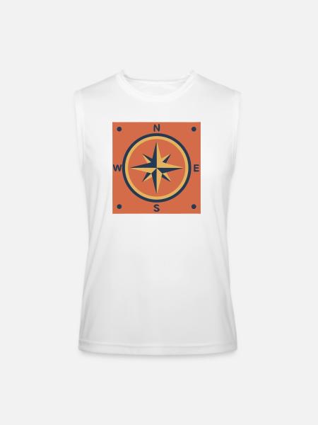 Retro Compass Rose Outdoor - Men’s Performance Sleeveless Shirt - white