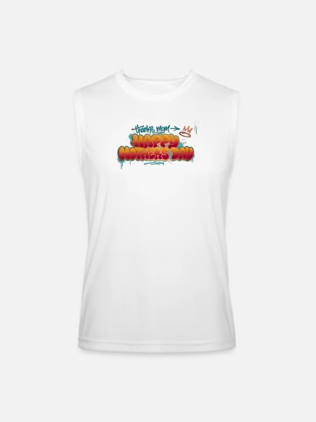 Graffiti Happy Mother's Day Splash - Men’s Performance Sleeveless Shirt - white